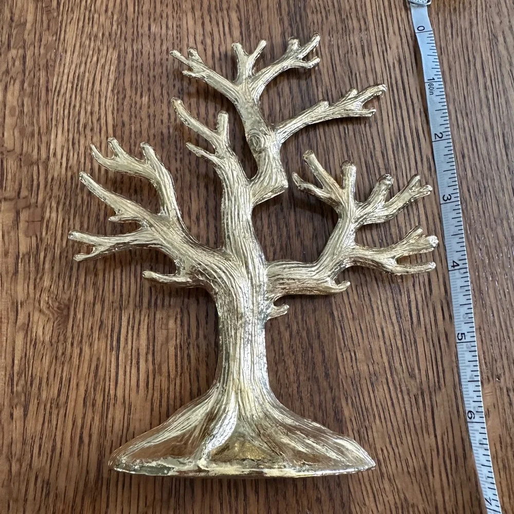 Unbranded Jewelry Tree Stand Unisex OS Gold Metal Nature Decor Organizer